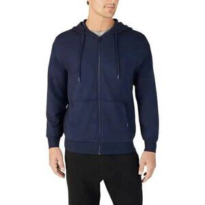 NEW Eddie Bauer Mens Brushed Fleece Zip Hoodie Jacket NWT L Navy Sweatshirt